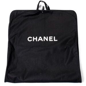 CHANEL Long Heavy Duty Black Sturdy Canvas Travel Garment Bag